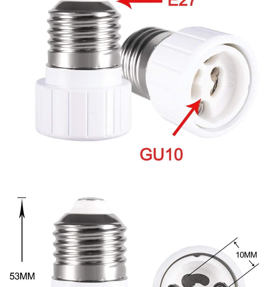 Description Picture 3 of itemE27 to GU10 Adapter LED Bulb Socket Standard E27 Interface Fireproof Material Suitable For LED Plant Light Cup Halogen Lamp