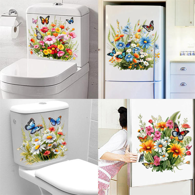 Description Picture 5 of itemBathroom Butterfly Flower Toilet Seat Stickers DIY Self-Adhesive Toilet Lid Decals For Cistern Bathroom Power Switch Decor