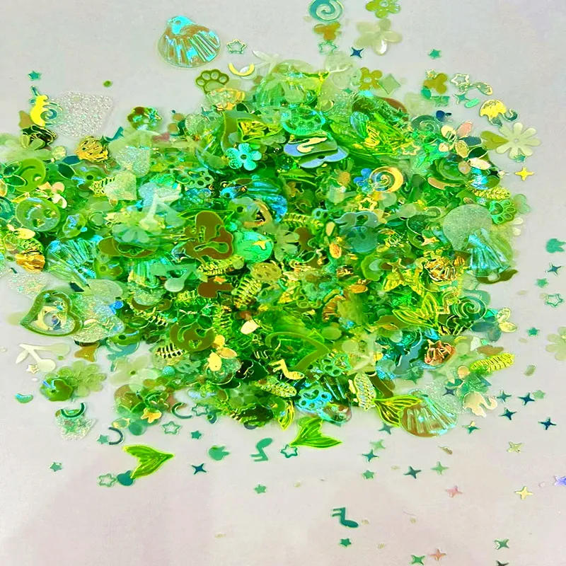 Description Picture 4 of item10g/50g Luminous Nail Sequins Mixed Star Snowflake Shell Flakes Sequin Paillettes for Nails Art Manicure Wedding Decor Confetti