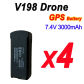 V198 7.4V BatteryX4