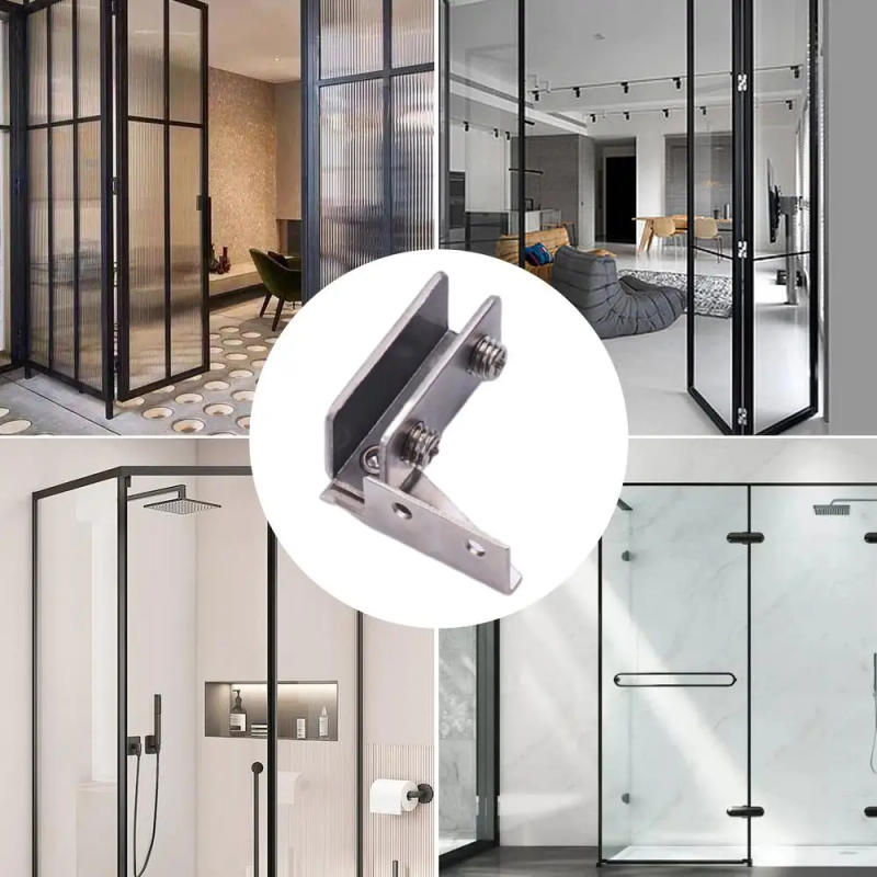 Description Picture 5 of itemCabinet Glass Door Hinge Cabinet Glass Hinge Clamp Without Drilling Side Mounted Frameless Glass Hinge For Bathroom Kitchen