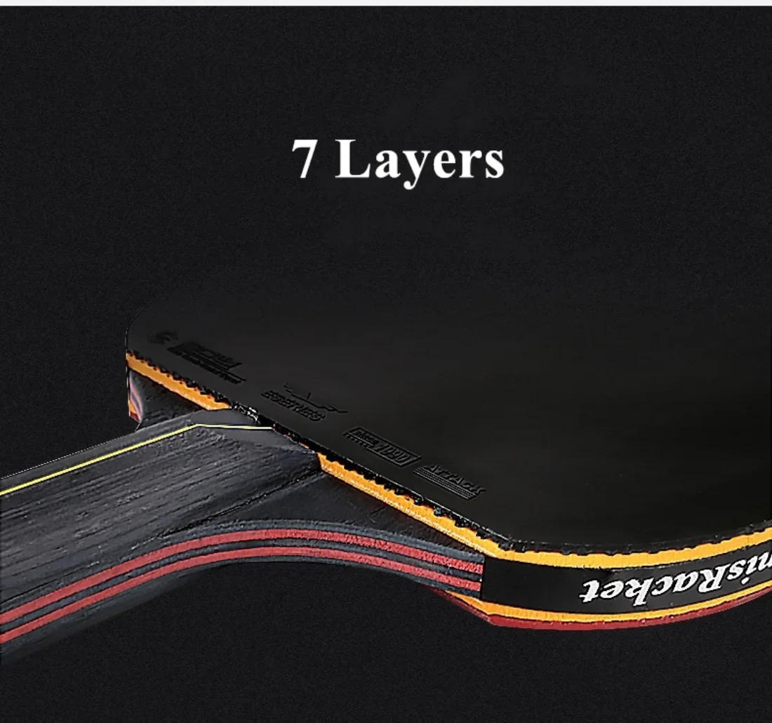 Description Picture 6 of item2PCS Professional 6 Star Ping Pong Racket Set Table Tennis Racket Set Pimples-in Rubber Hight Quality Blade Bat Paddle with Bag