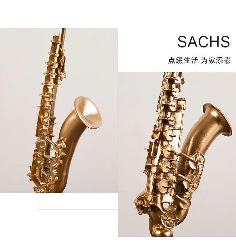 Description Picture 5 of itemEuropean Style Light Luxury Musical Instrument Ornaments Music Art Resin Crafts Violin Saxophone French Horn Decorative Articles