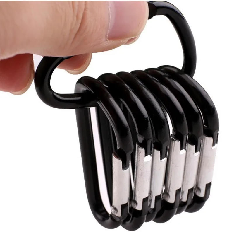 Description Picture 5 of item10pcs/lot Aluminum Alloy D Carabiner Spring Snap Clip Hooks Keychain Camping Accessories,Not for Climbing