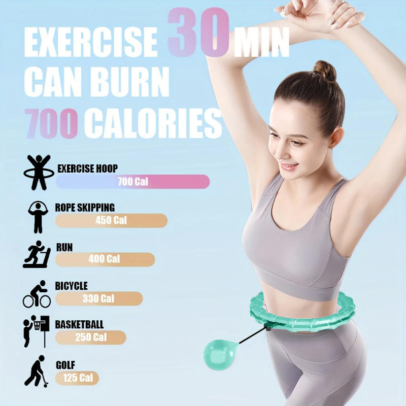 Description Picture 4 of item21/24/27/30 Knots Weighted Hula Circle Sport Hoops Weight Loss Plus Size Smart Exercise 2 in 1 Adjustable with Detachable Knots