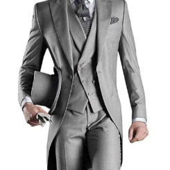 Costume Homme 3 Pieces Fashion Tuxedos Groom Wedding Men Suit Tuxedo Terno Masculino De Pour Hommes Blazer(Jacket+Pants+Vest)