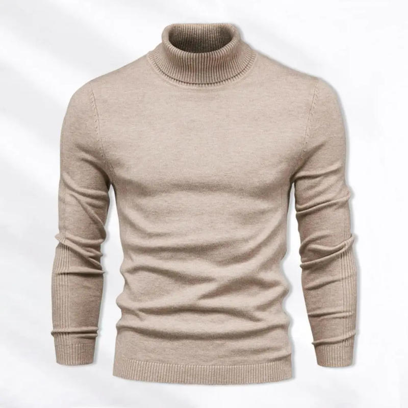 Description Picture 6 of itemHigh Collar Sweater Men's High Collar Knitted Sweater Warm Soft Slim Fit Pullover for Fall Winter Long Sleeve Pullover