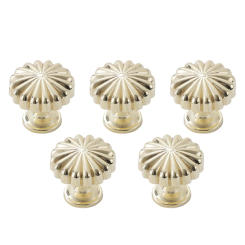 5pcs Zinc Alloy Cabinet Knobs Gold Dresser Knobs Drawer Pulls Kitchen Cupboard Hardware Furniture Handles