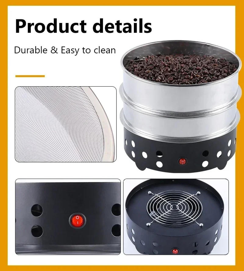 Description Picture 2 of itemHousehold Small Coffee Bean Roaster High Suction Stainless Steel Cooler Cooling Plate With Filter Radiator