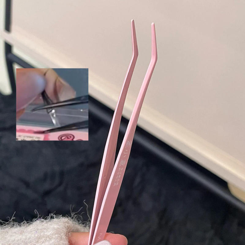 Description Picture 5 of itemStainless Steel Eyelash Tweezers False Eyelashes Applicator lash extenstions Removal Tweezer fake Lashes Extension makeup tools