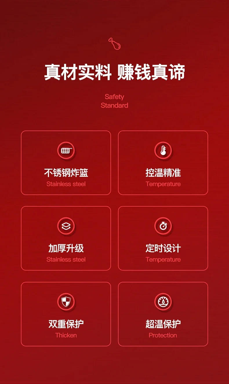 Description Picture 5 of itemFryer Electric Cookware for Kitchen Deep French Fries Commercial Fryers Frying Oil Cooker Timer Arfrai 10L Ar 220V