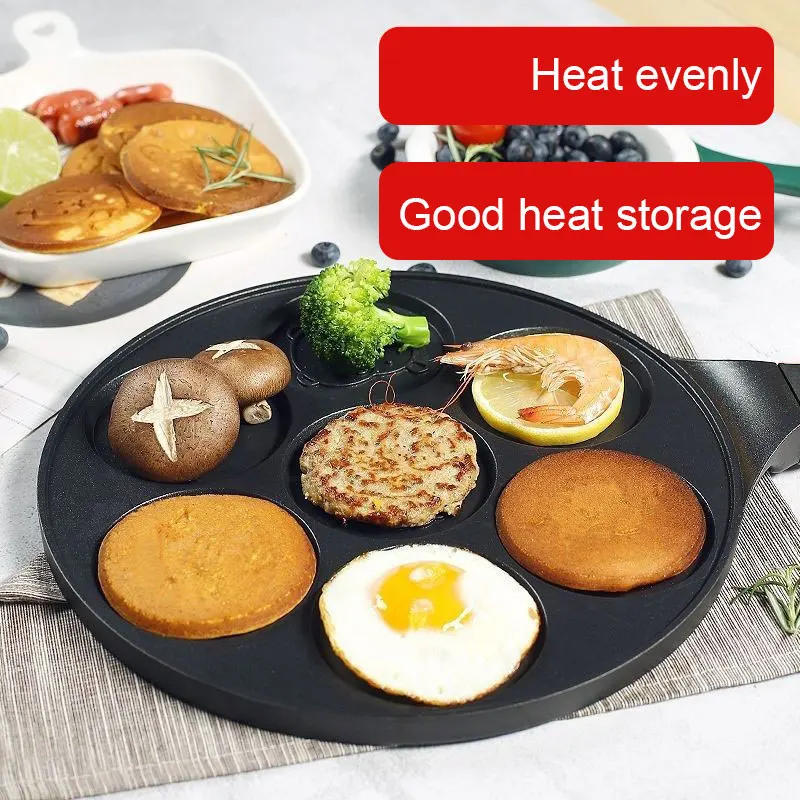 Description Picture 5 of item7 Cup Pancake Pan Nonstick Breakfast Griddle Dinosaur Animals Waffle Maker Pancake Mold Pan for Kids Egg Omelet Crepe Frying Pan