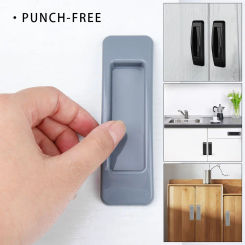 Punch-Free Drawer Organizer Wardrobe Stick Open Sliding Door Knob Labor Saving Auxiliary Device Glass Window Grip Door Handle