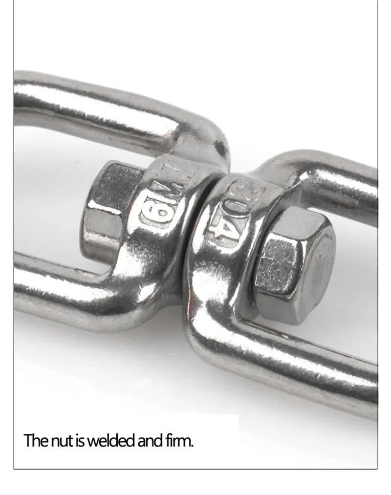 Description Picture 6 of item304 Stainless Steel 360 Degree Rotating 8-Shaped Chain Snap Ring Connecting Hook Swivel Universal Hardware Accessories