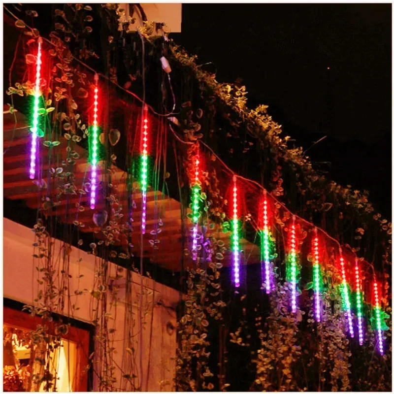 Description Picture 5 of item8 Tubes Outdoor Lighting String Fairy Light Meteor Shower Lights Garden Street Decoration LED Garland Christmas Light US/EU Plug
