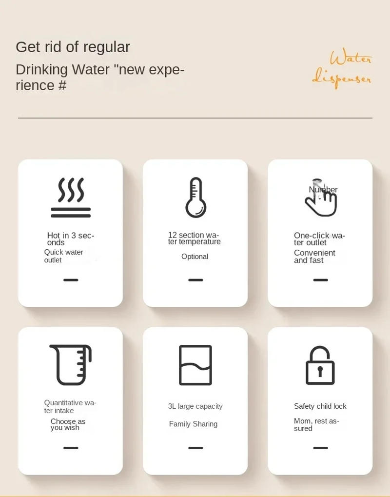 Description Picture 4 of itemInstant heating 110v instant hot water dispenser portable three-second fast heating desktop constant temperature electric kettle