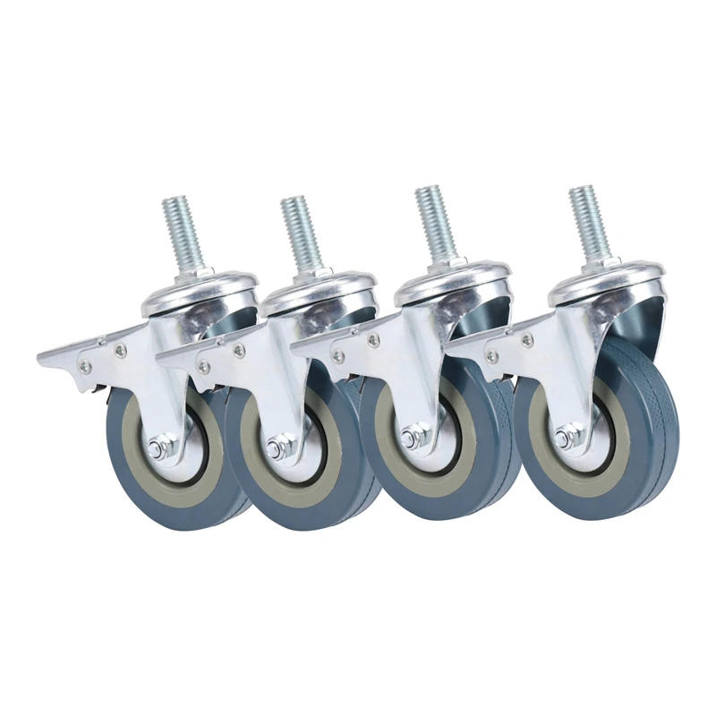 Description Picture 4 of itemHeavy Duty 75Mm Swivel Castor With Brake Trolley Casters Wheels For Furniture, Set Of 4