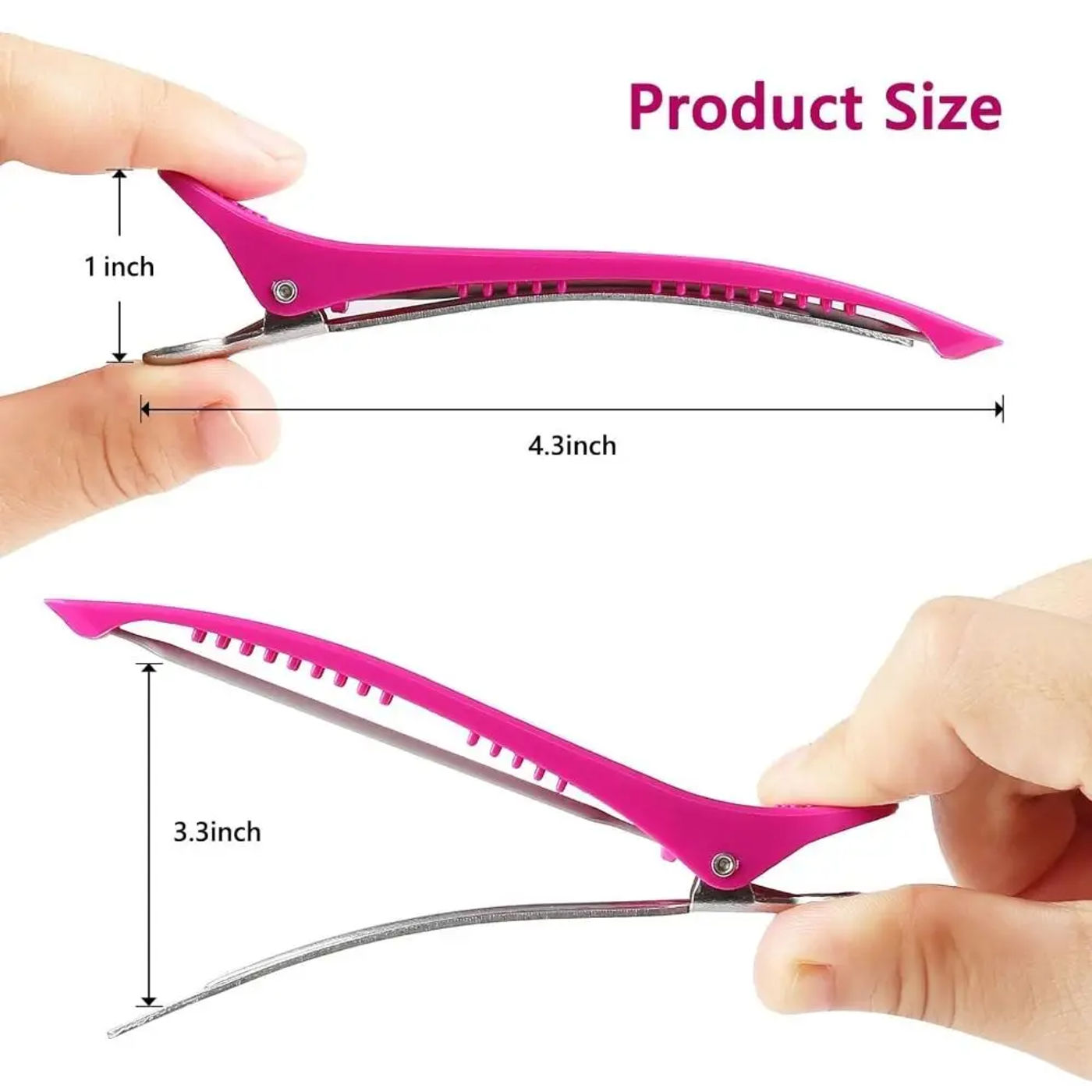Description Picture 3 of item8x Rainbow Duck Billed Hair Clips ABS Positioning Hairstyle Tool Durable Candy Colors Hair Roller Clips
