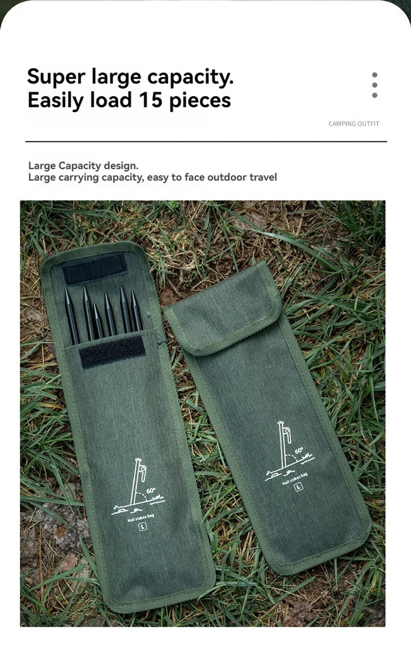 Description Picture 5 of itemOutdoor Oxford Cloth Flap Ground Peg Storage Bag Camping Tent Nail Small Accessory Storage Bag Envelope Ground Stake Pack