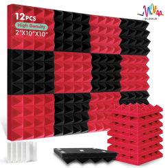 12Pcs Noise Protection Acoustic Foam Panel  Self-Adhesive Soundproof Wall Panels Theater Drum Room Sound Absorption Pad