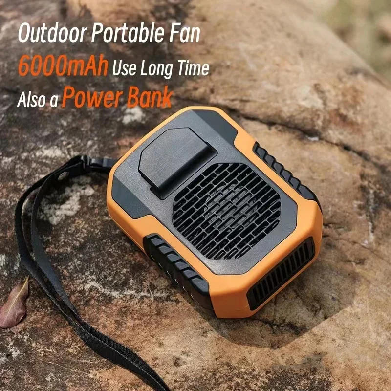 Description Picture 2 of item6000mAh Hanging Neck/Waist Fan USB Mini Portable Rechargeable Fan For Outdoor Camping Hiking Climbing Running Sport Protable Fan