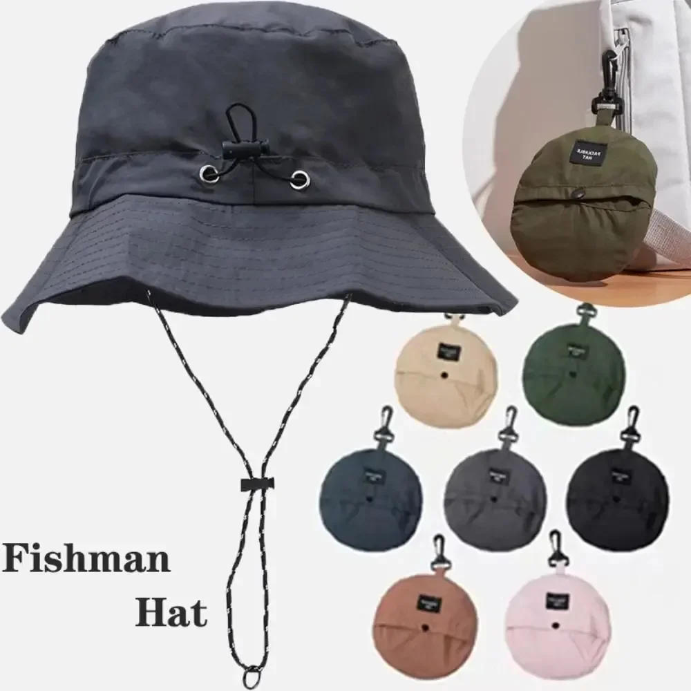 Description Picture 5 of item1PC Quick Drying Fisherman Caps Unisex Outdoor Sun Anti-UV Protection Panama Hats Waterproof Camping Foldable Bob Bucket Sunhats
