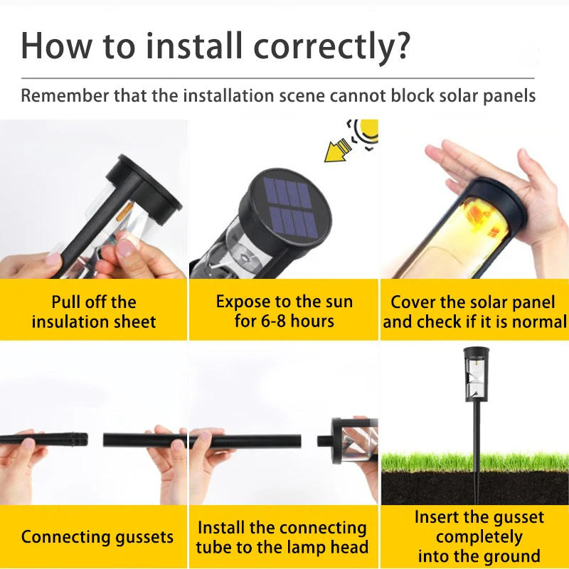 Description Picture 6 of item4 Pcs Solar Hourglass Lawn Lamp IP65 Waterproof Garden Light Flashing LED Landscape Light for Outdoor Garden Landscape Patio