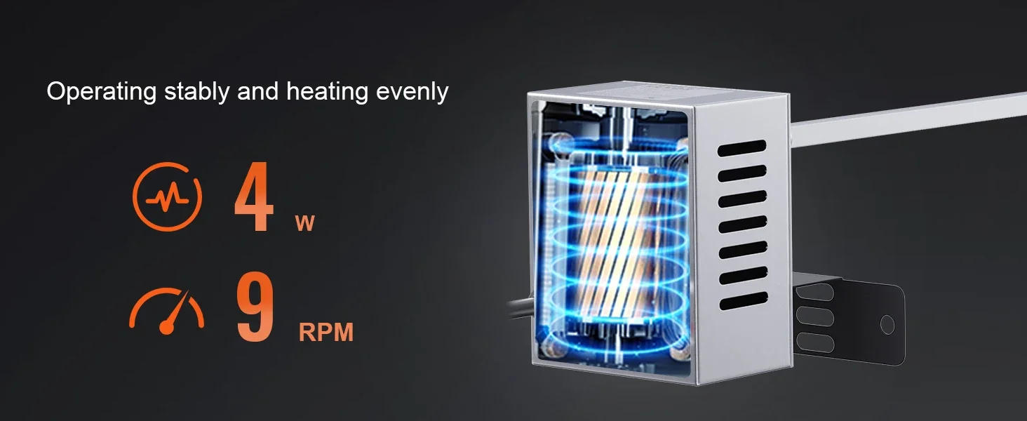 Description Picture 5 of itemVEVOR Universal Grill Rotisserie Kit Electric BBQ Grill w/9W Motor, Stainless Steel Automatic Grilling Kit,Hexagon Spit Rod