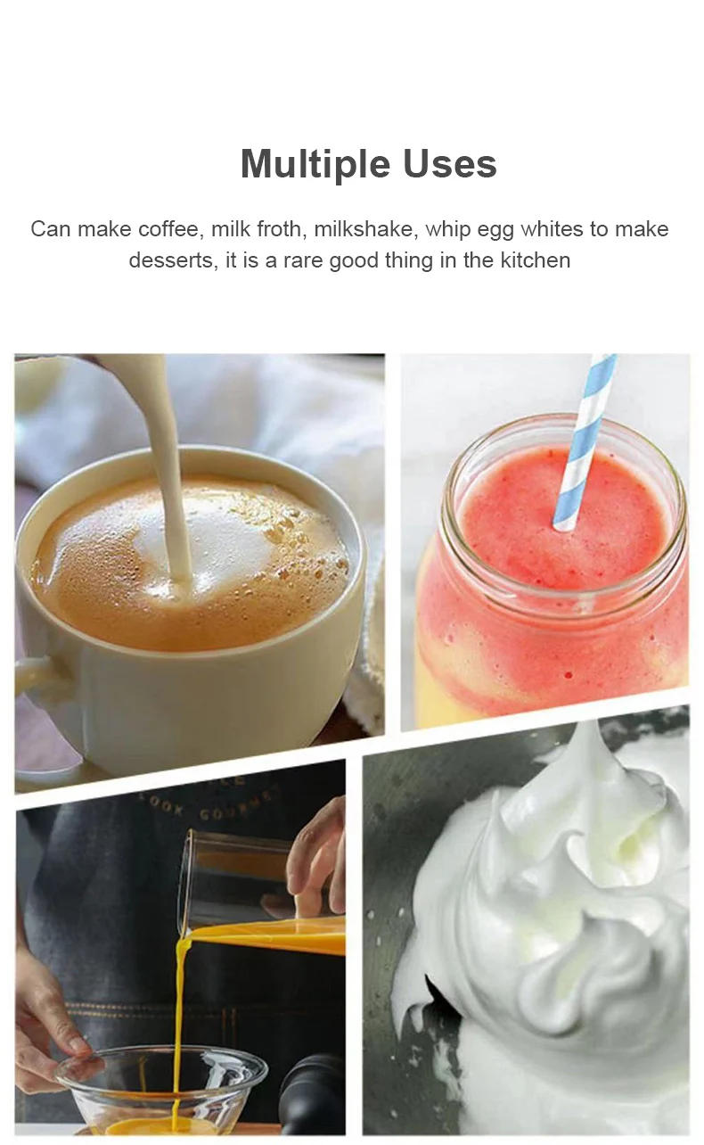 Description Picture 4 of itemElectric Milk Frother Cup Portable Milk Frother Electric Foamer Coffee Foam Maker Milk Shake Mixer Battery Milk Frother Jug Cup