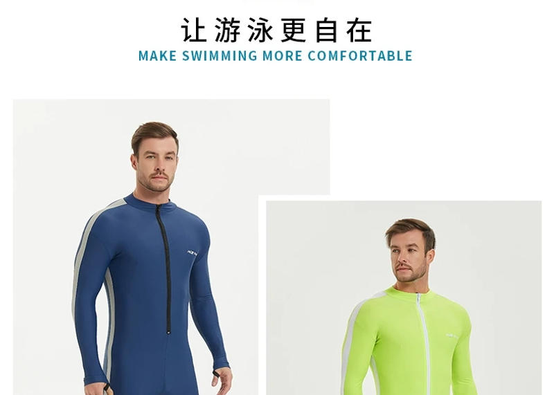 Description Picture 6 of itemMen UPF 50+ Lycra Long Sleeve Sunscreen WaterProof Surfing Diving Suit One Piece Quick-Drying Beach Rash Guard Bathing SwimWear