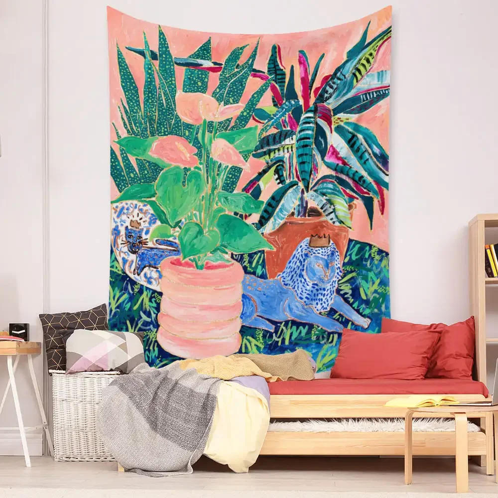 Description Picture 4 of itemBohemian Bedroom Wall Decoration Macrame Wall Hanging Teen Aesthetic Indie Room Decor Anime Tapestry Large Fabric Wall Tapestry