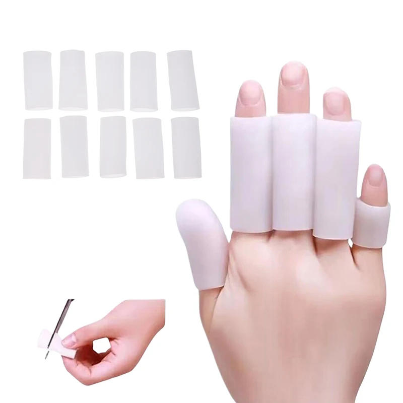 Description Picture 2 of item10Pcs Cooking Kitchen Tools Silicone Gel Tube Hand Bandage Finger Protector Anti-cut Heat Resistant Finger Sleeves