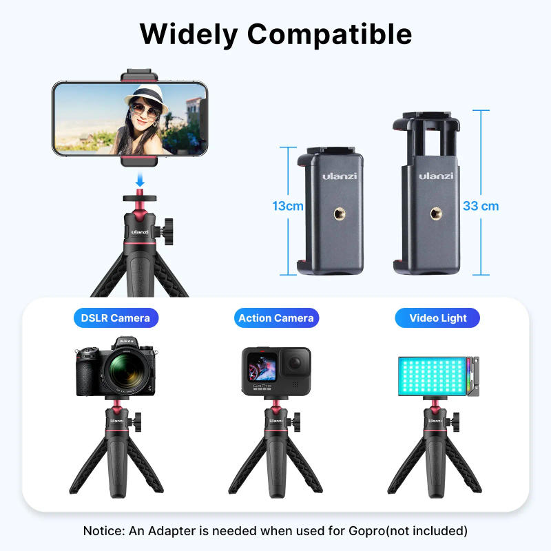 Description Picture 3 of itemUlanzi MT-08 Smartphone Stand Holder Mini Tripod For Canon Sony Mirrorless System Camera iPhone 15 14 13 PRO MAX Selfie Stick