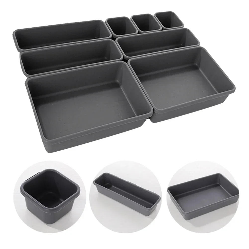 Description Picture 6 of item8pcs/set Adjustable Drawer Organizer Box Trays Make Up Cosmetics Sundries Divider Holder Kitchen Bathroom Closet Jewellery Box