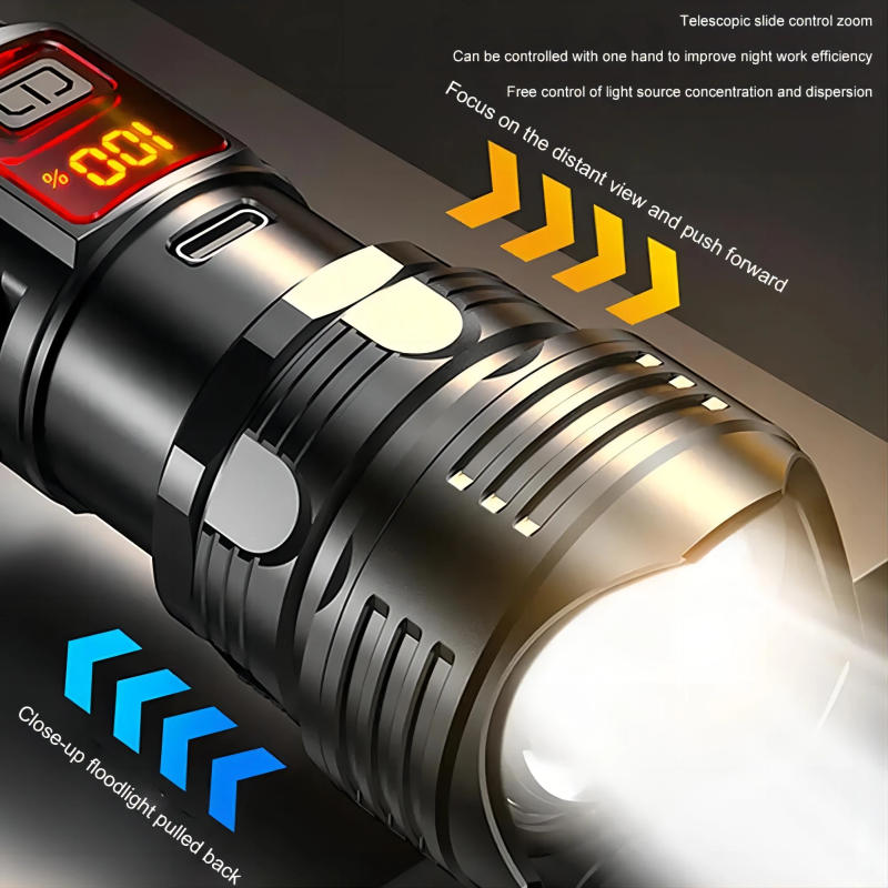 Description Picture 6 of itemPowerful LED Flashlight High Power Laser Torch Rechargeable Flashlight Emergency Camping Multifunctional Lantern Fishing Light
