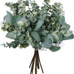 10 Pcs Mixed Artificial Oval Eucalyptus Leaves Stems and Spray for Vase Floral Wreath Bouquets Wedding Greenery Decoration 10 Pc