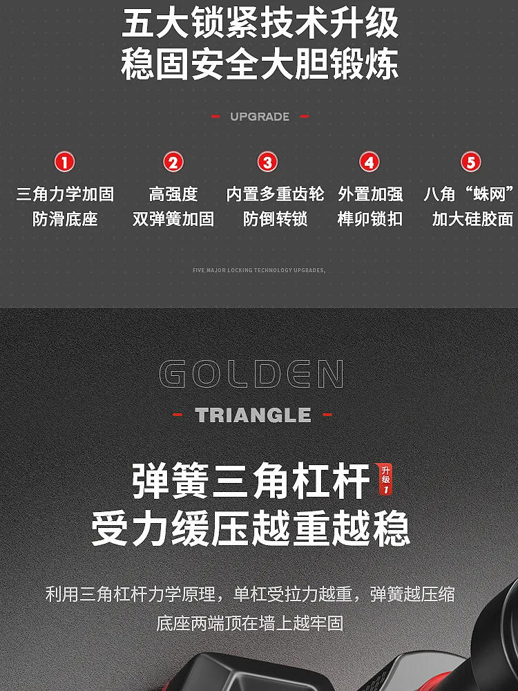 Description Picture 6 of item2024 New Anti Drop Indoor Horizontal Bar Home No Punching Wall-mounted Pull Up Bar Corridor Fitness Horizontal Bar