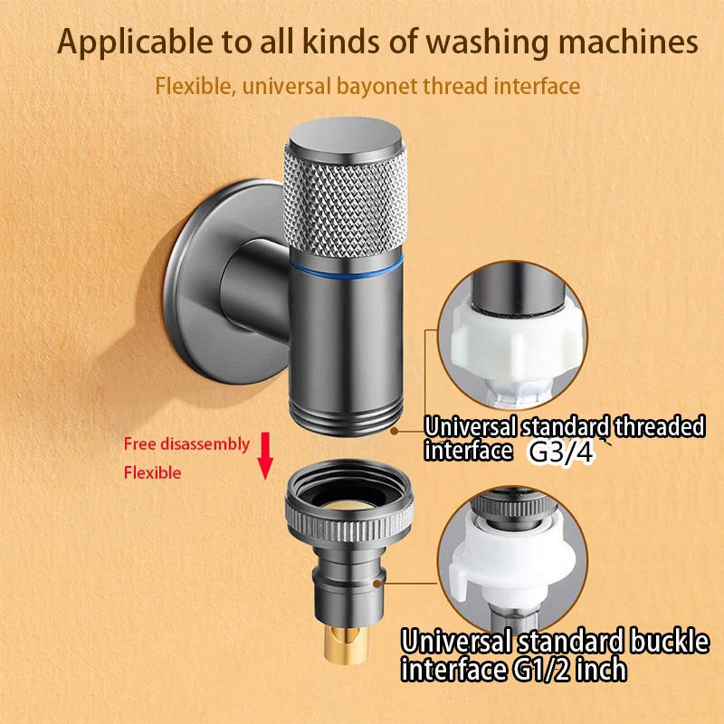 Description Picture 6 of itemG1/2 G3/4 Toilet Washing Machine Faucet Inlet Valve Brass Triangle Valve Stop Water Valve Bathroom Toilet Universal Switch