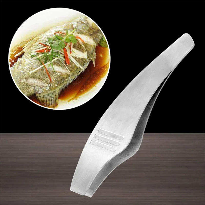 Description Picture 2 of itemStainless Steel Fish Bone Tweezer Food Clips Food Tongs Hair Removal Tools Angled Ham Tweezers Kitchen Plier Seafood Tool
