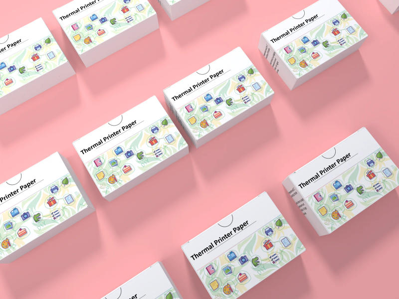 Description Picture 2 of itemThermal paper mini printer paper DIY for M02 T02 Color label sticky paper adhesive paper for learning office HD Photo 3 Rolls