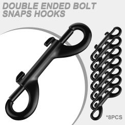 8Pcs Double End Bolt Snap Hooks Zinc Alloy Scuba Diving Double End Bolt Snap Hook Clips for Diving Dog Leash Key Chain