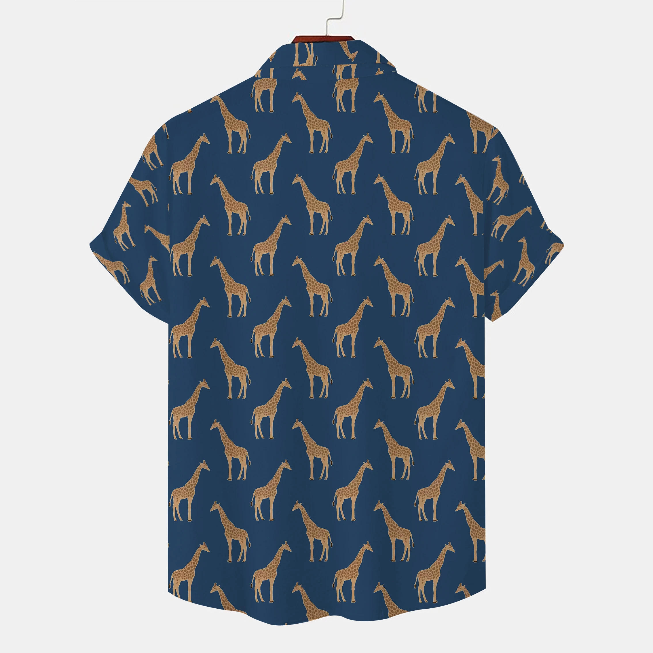 Description Picture 5 of itemGiraffe print short-sleeved shirt, summer men's shirt lapel top, casual fashion, loose and comfortable short-sleeved clothing