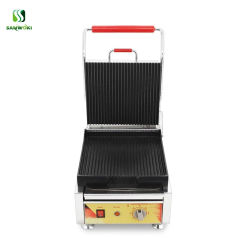 Electric Teppanyaki Barbecue Grill Machine Single Plate Commercial Snack Maker Sandwich Maker Grill Panini Press Machine
