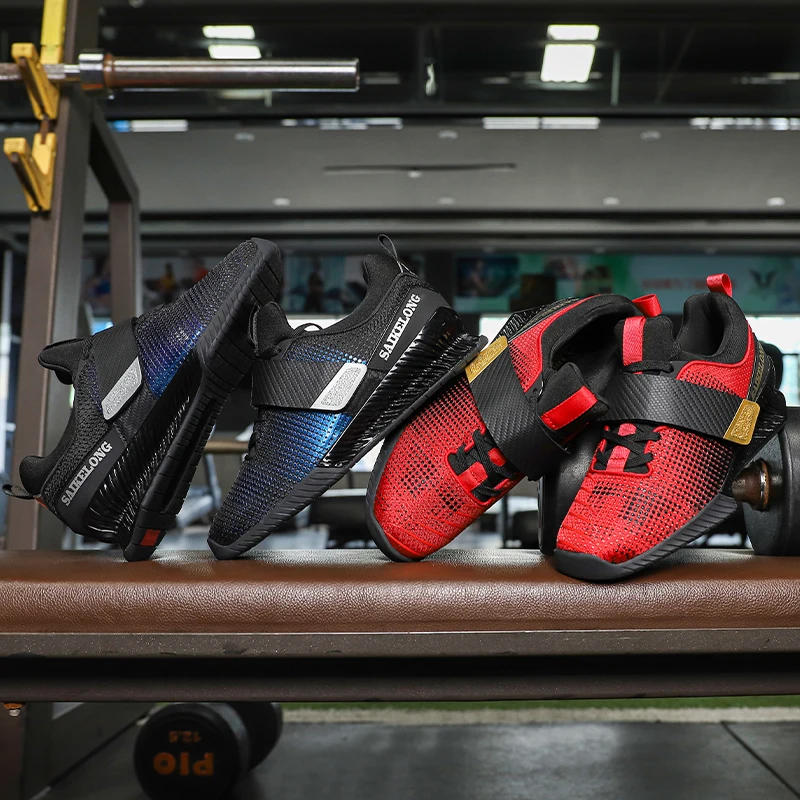 Description Picture 5 of itemNew Style Strength Training Shoes Professional Men Weightlifting Boots Comfortable Wear-Resisting Squat Hard Pull Shoes for Men