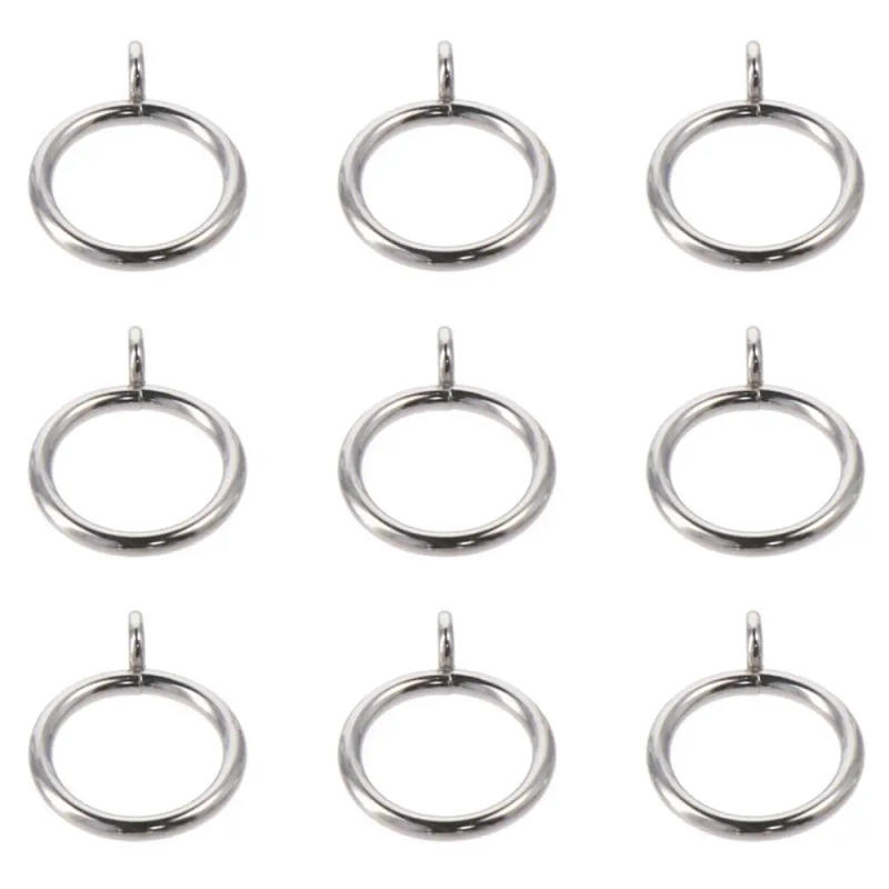 Description Picture 2 of item36Pcs Curtain Rings Black Silver Metal Curtain Rings Inner Drapery Ring For Curtain Rods Portable Window Decor Accessories