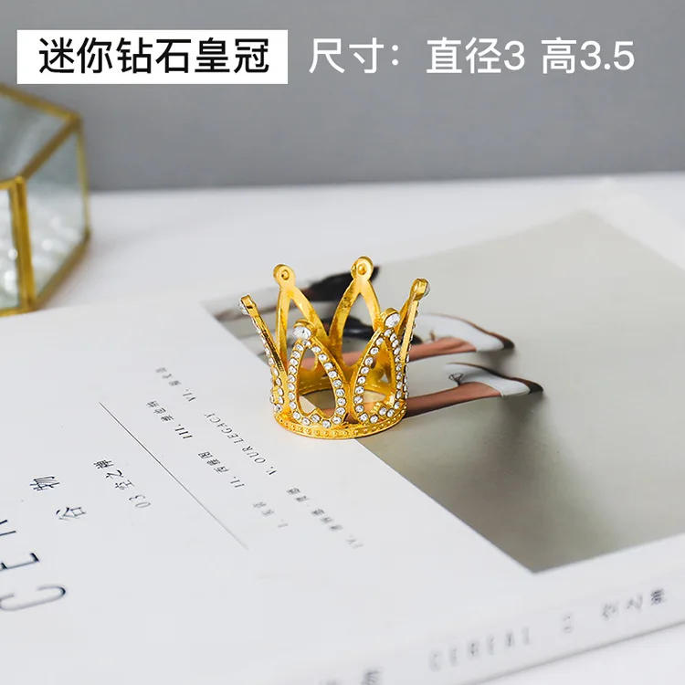 Description Picture 5 of item1PC Mini Crown Cake Decoration Princess Topper Pearl Tiara Crown Baking Decoration DIY Cake Birthday Crown Decoration Supplies