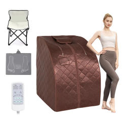Portable Infrared Sauna Full Body 1 Person Infrared Sauna Home Spa With Heating Foot Pad & Portable Chair