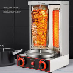 Commercial LPG Gas Shawarma Broiler Grill Machine Vertical Kebab Roaster Middle East Rotisserie Equipment