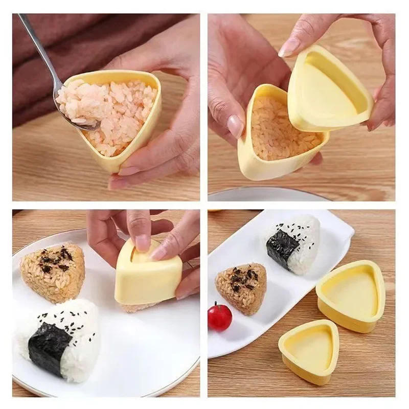 Description Picture 6 of itemTriangles Sushi Mold Onion Rice Ball Food Press Japanese Bento Kitchen Gadget Set Onigiri Maker Frame Kit Tools Gadgets Dining