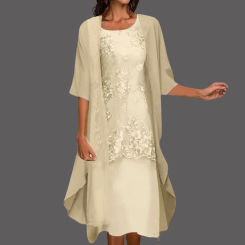 Women 2 Piece Cardigan Midi Dress New Floral Print Flowy Sleeveless Dress with Chiffon Shawl Cardigan Two Pieces Set Dress Suits
